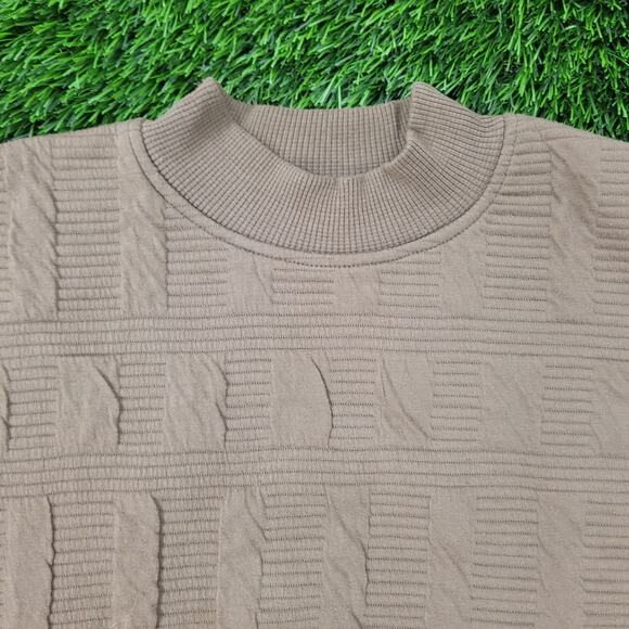 Vintage 90s Korman MOD Cable Sweater Medium 20x23 Crop Taupe - Picture 10 of 14